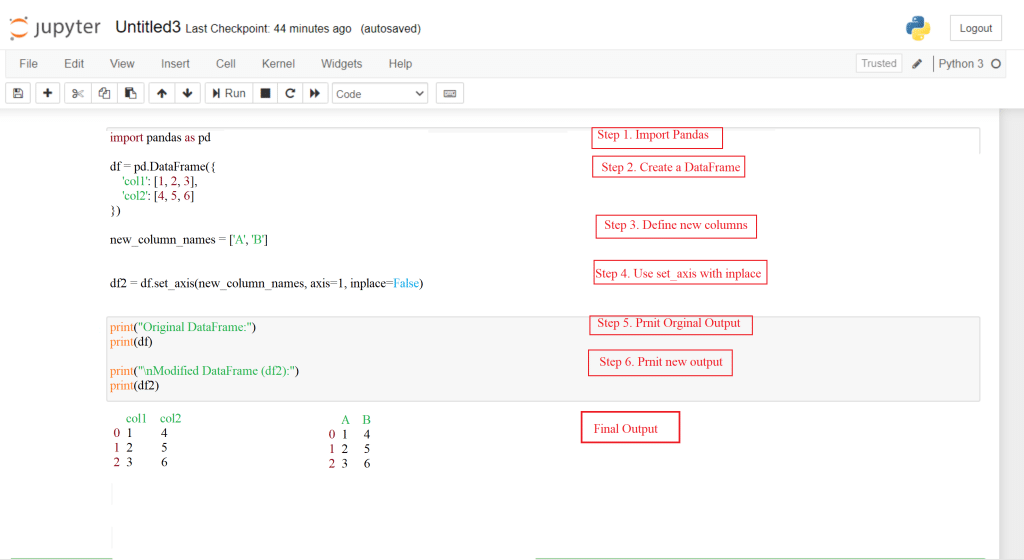 How to Rename columns in pandas DataFrames