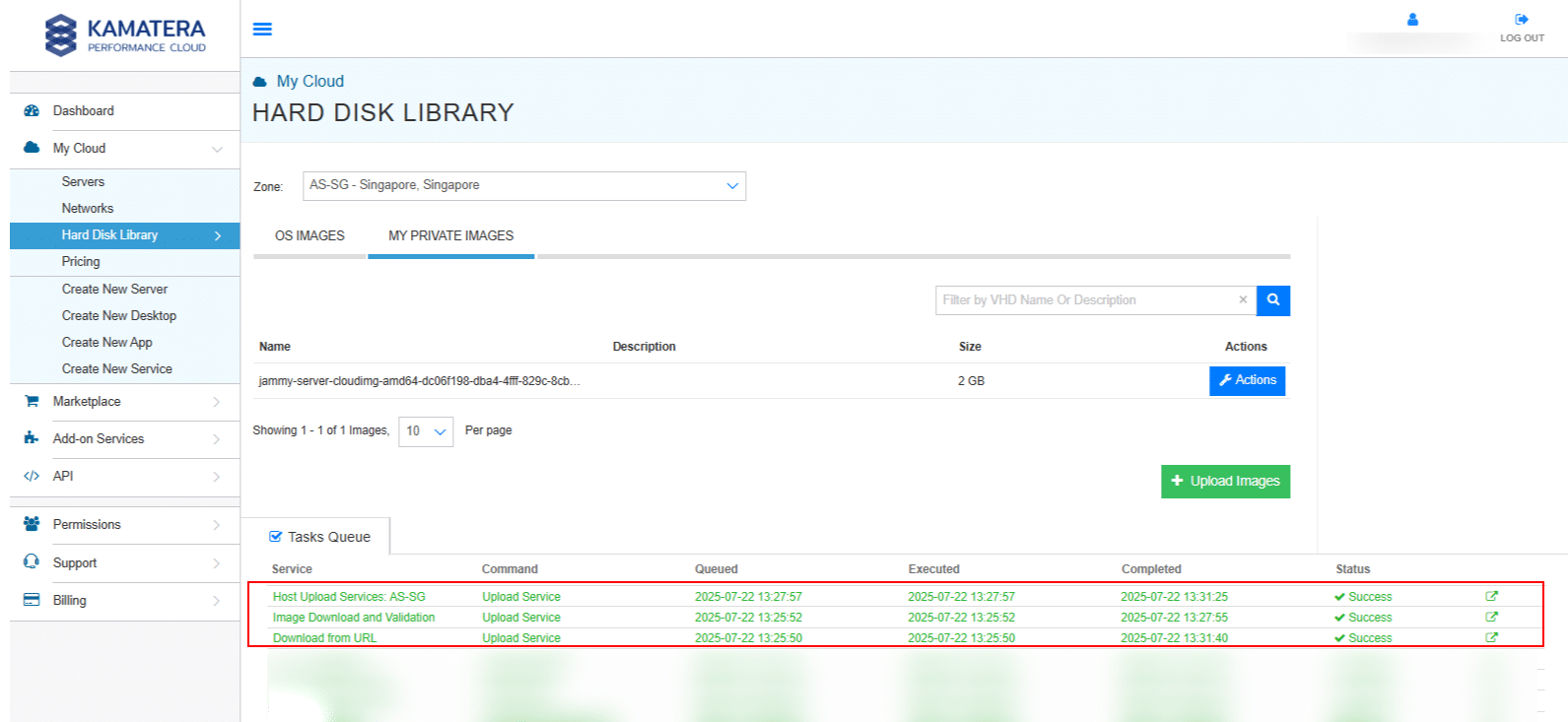 How to Upload Custom Images on Kamatera