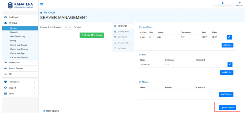 How to Set Up a Firewall on Kamatera