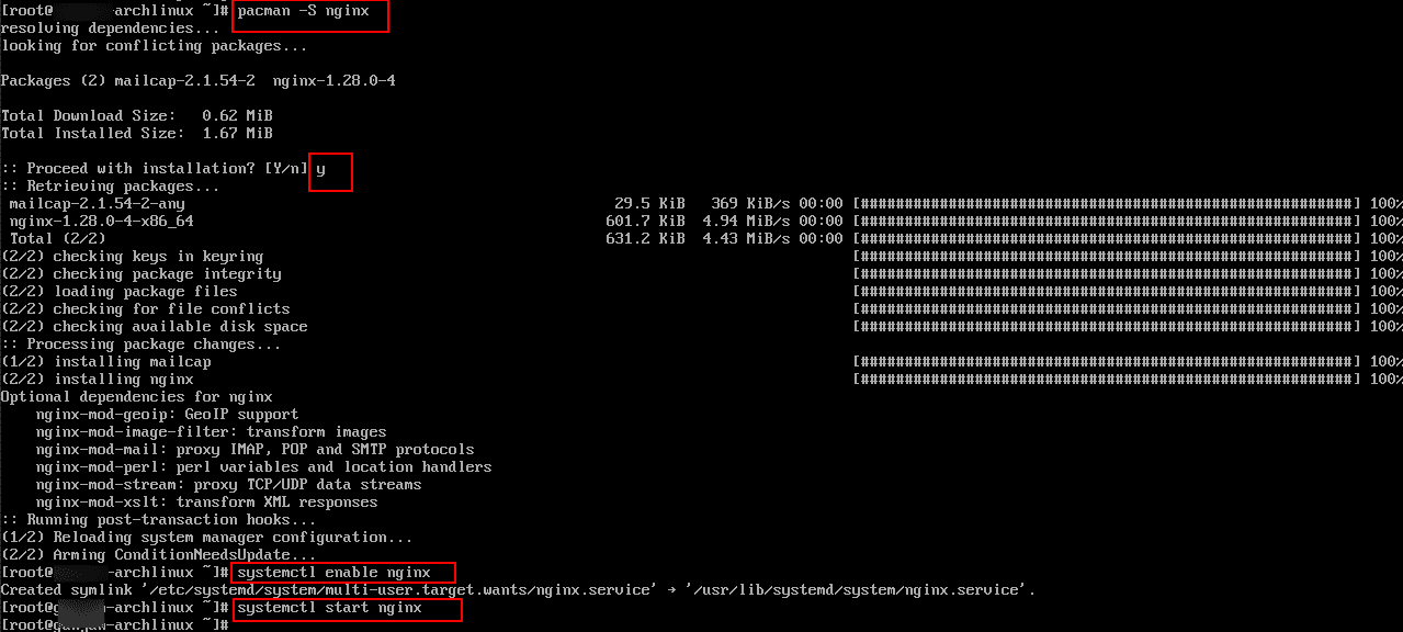 How to install Arch Linux on a Kamatera server