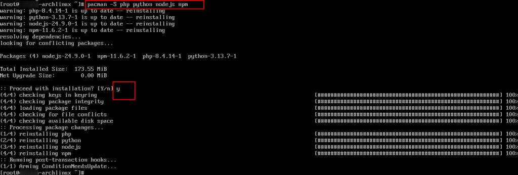 How to install Arch Linux on a Kamatera server