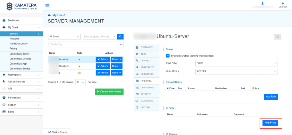 How to Set Up a Firewall on Kamatera