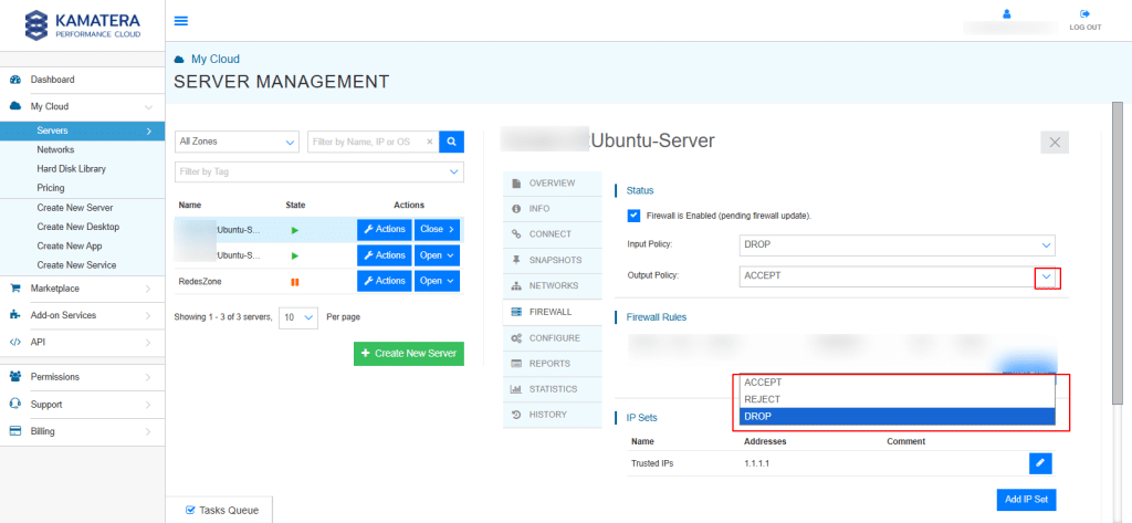 How to Set Up a Firewall on Kamatera