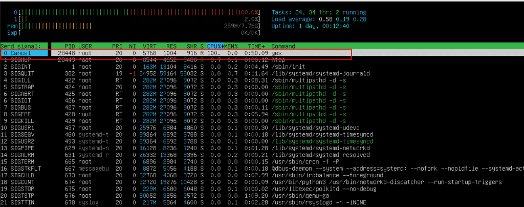 How to kill a process in Linux