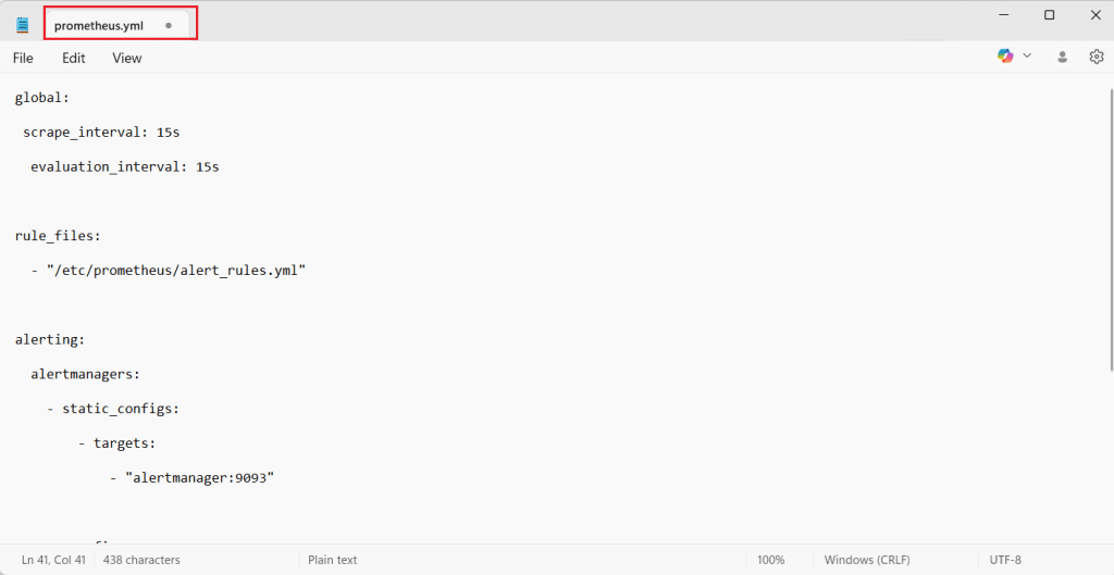 How to Set Up Prometheus + Grafana Monitoring prometheus.yml configuration: scrape targets and alertmanager integration