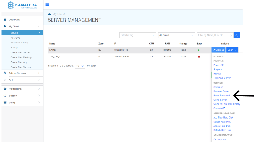 Reset Server Password