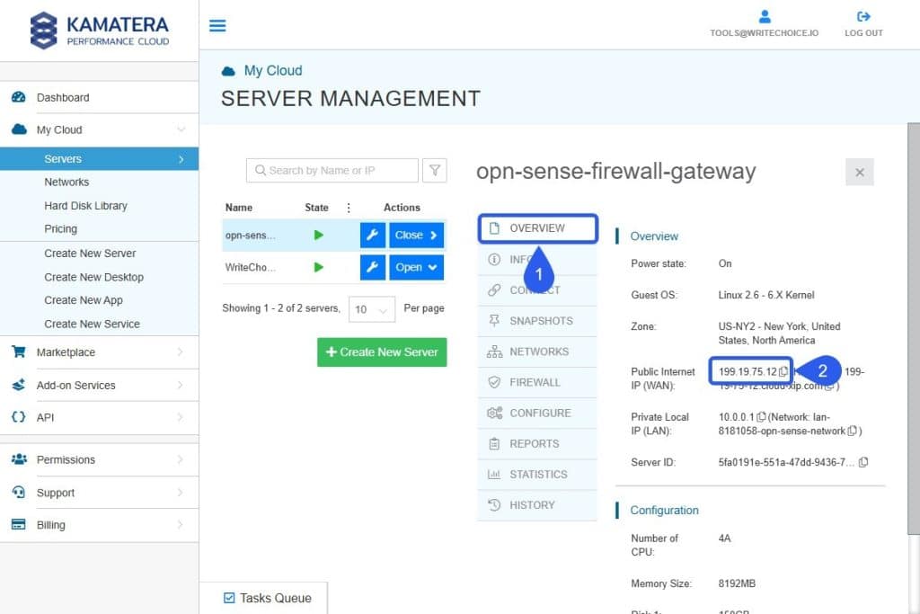Integrating an OPNsense Firewall With Kamatera Cloud