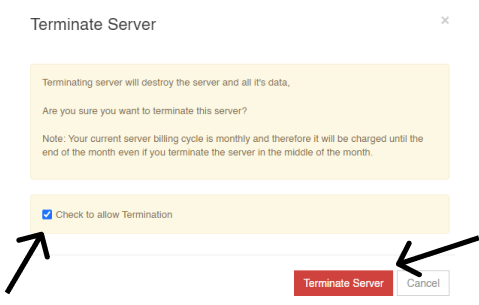 Terminate server